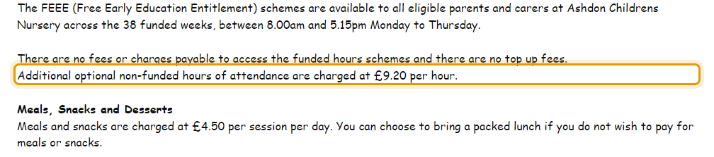 The fees as published on ashdonchildrensnursery.co.uk/fees