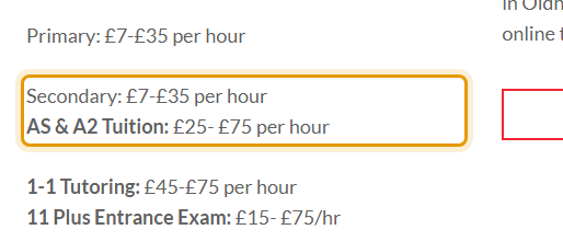 The fees as published on a-startuitiononline.com/enrol-with-a-star-tuition