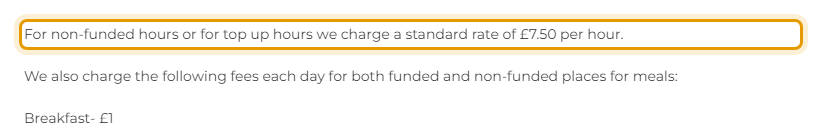 The fees as published on astreahilltoppers.org/admissions/fees