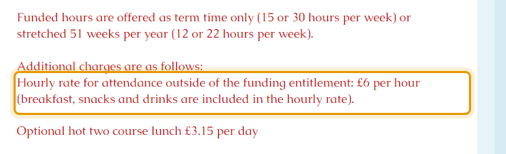 The fees as published on lilliputspalding.co.uk/about-us/fee-structure