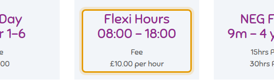 The fees as published on littlemumins.co.uk