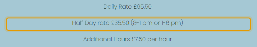 The fees as published on littleoasisdaynursery.com/sessions-and-fees