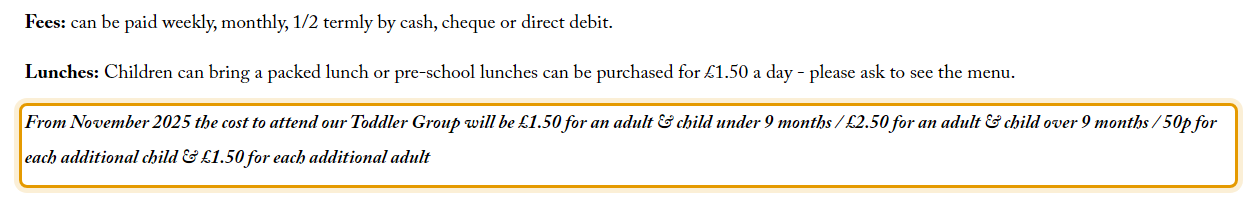 The fees as published on bidefordbaptistpreschool.co.uk/pre-school-fees-cale…