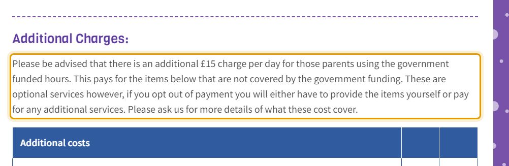 The fees as published on rushcliffepreschool.co.uk/fees-and-funding