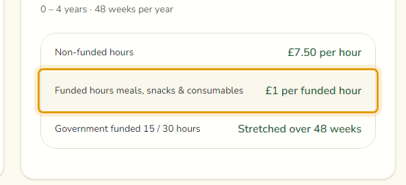 The fees as published on smartstartkids.co.uk/fees