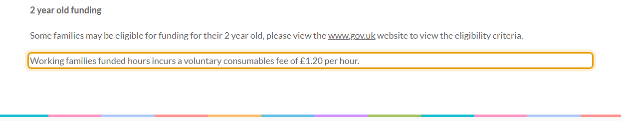 The fees as published on stocktonlanepreschool.org.uk/practical-issues