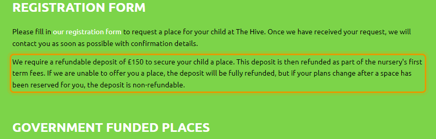 The fees as published on thehive-kids.com/pages/fees