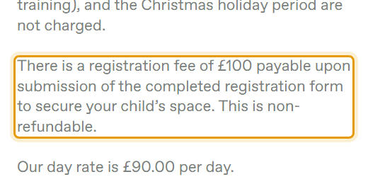 The fees as published on thewildflowersearlyyears.co.uk/fees-funding