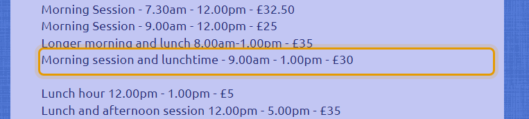 The fees as published on wingsnursery.co.uk/prices