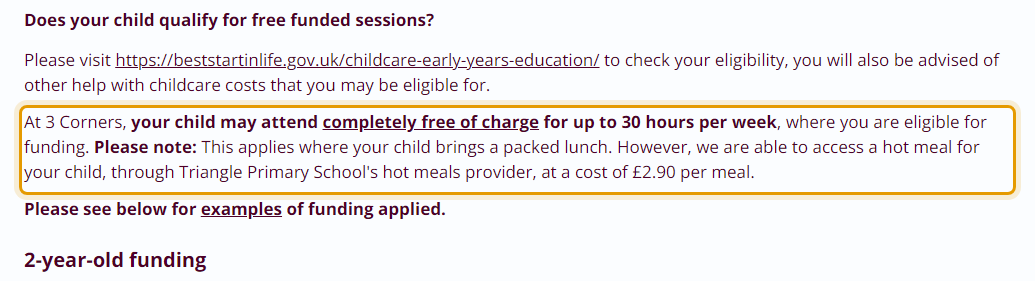 The fees as published on 3cornerstriangle.com/fees