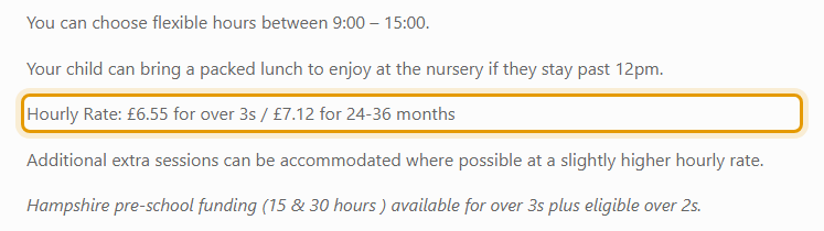 The fees as published on abbottsannnursery.co.uk/opening-hours