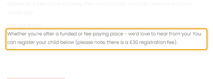 The fees as published on aclassnursery.co.uk/fees-registration