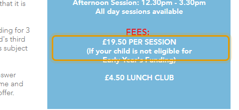 The fees as published on alechunterpreschool.com/about-us