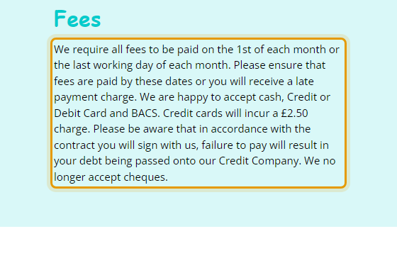 The fees as published on allextondaynursery.co.uk/fees-and-placements