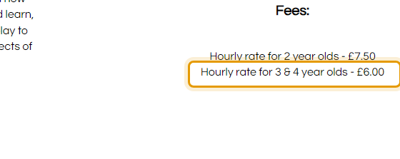 The fees as published on bishopscleevepreschool.co.uk/pricing