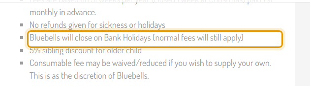 The fees as published on bluebellswirral.co.uk/nursery-prices