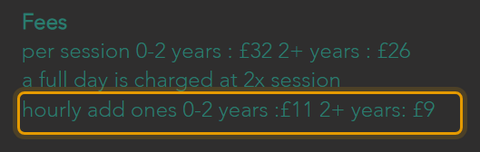 The fees as published on butterfliespreschool.online/fees-and-sessions