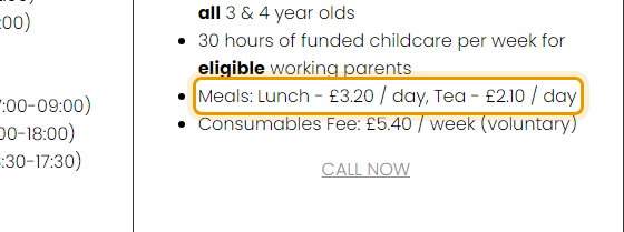 The fees as published on carechiefs.com/about_little_hulton