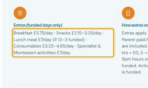 The fees as published on casamontessoririchmond.co.uk/fees-calculator