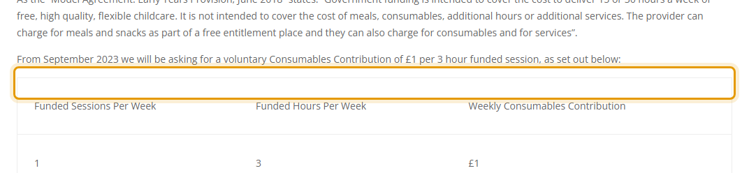 The fees as published on caterpillarpreschool.org.uk/fees-and-funding