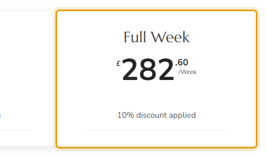 The fees as published on childerwood.co.uk/services/fees