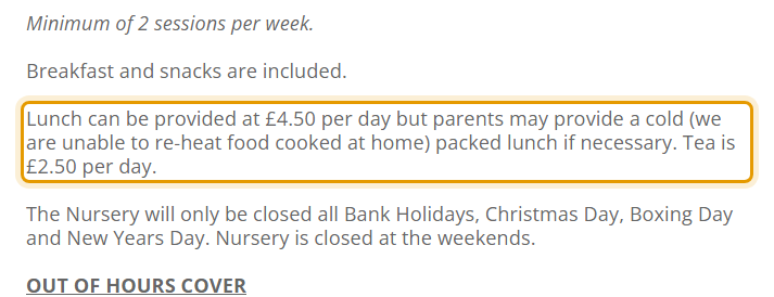 The fees as published on childsplaydaynursery.co.uk/funding