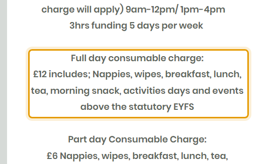 The fees as published on ccdaynursery.co.uk/general-9