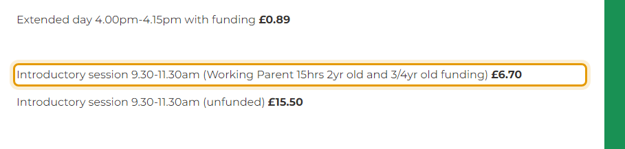 The fees as published on clevedonmontessorischool.co.uk/our-nursery/fees