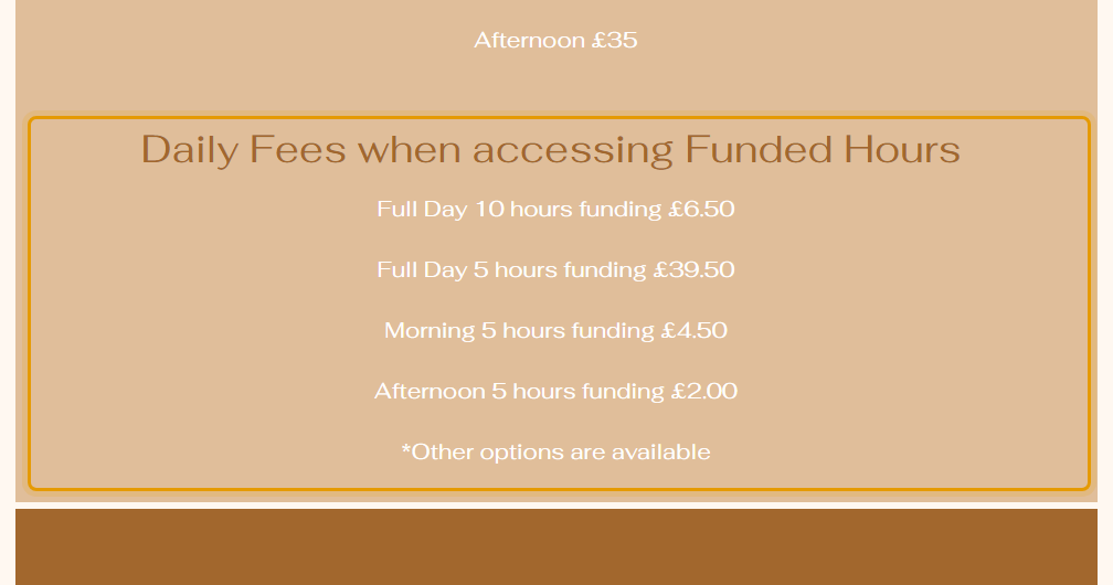 The fees as published on crigglestone-daycare.co.uk/fees