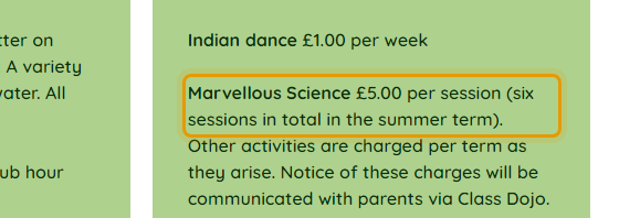 The fees as published on croftplaygroup.org.uk/fees