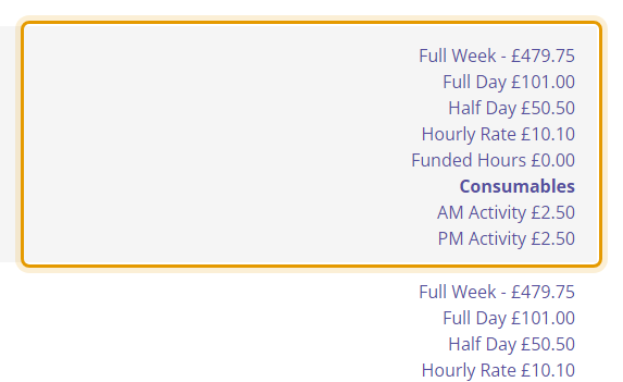 The fees as published on cherrypipsdaynursery.co.uk/price-transparency