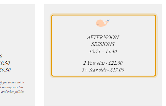 The fees as published on dittonchurchpreschool.org/rooms-and-suites