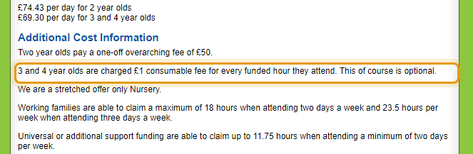 The fees as published on fingersnthumbs.uk.com/parents/application.htm
