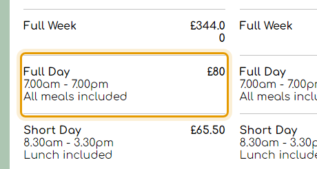 The fees as published on firstclassdaynursery.co.uk/fees