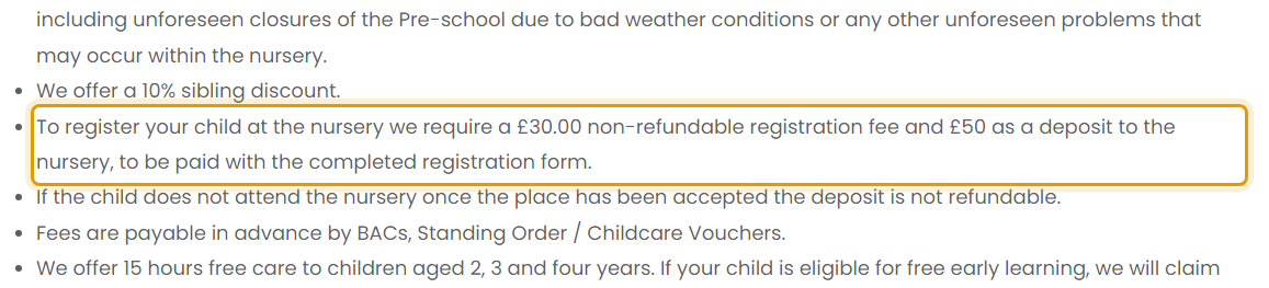 The fees as published on firststepsgroup.co.uk/sessions-fees