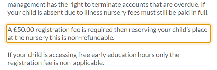 The fees as published on firststepsnurserymargate.co.uk/prices