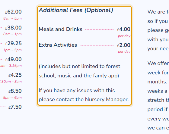The fees as published on chipmonks.co.uk/about
