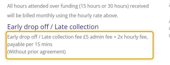 The fees as published on claphampreschool.co.uk/sessions-fees