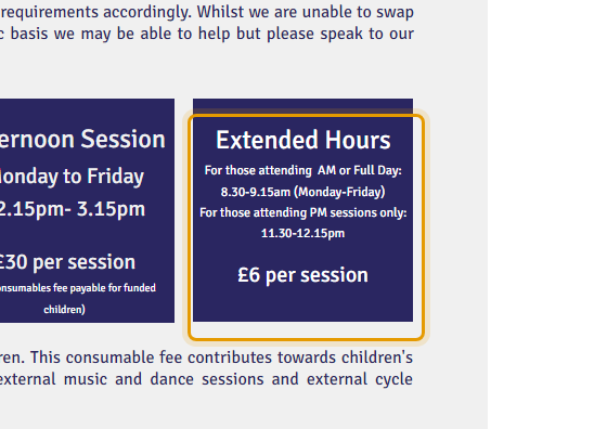 The fees as published on hanboroughmeadowspreschool.co.uk/session-times-fees…