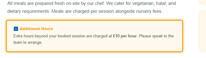 The fees as published on hpdn.co.uk/nurseries/hine-park