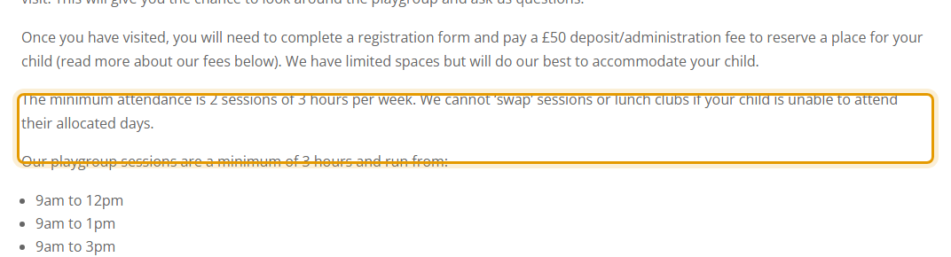 The fees as published on holytrinityplaygroup.co.uk/admissions