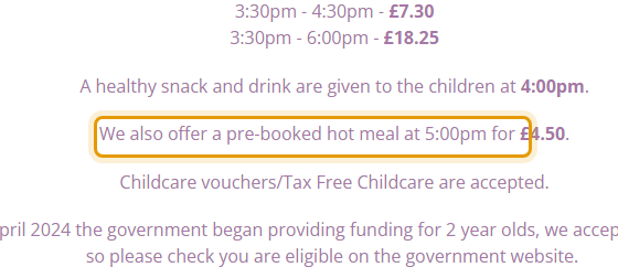 The fees as published on ickfordpsasc.org/sessions-and-fees.html