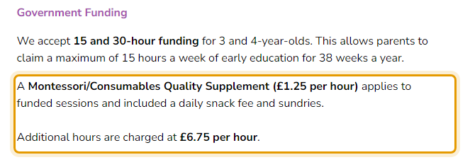 The fees as published on janeshousemontessori.com/fees-funding