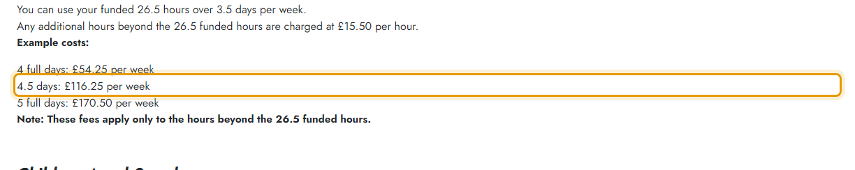 The fees as published on kiamenamontessori.co.uk/fees-funding