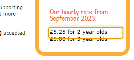 The fees as published on cranmoreanddoultingpreschool.com/about-1