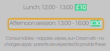 The fees as published on lamptonparkpreschool.com