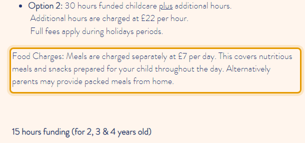 The fees as published on littleanndaynursery.com/fees