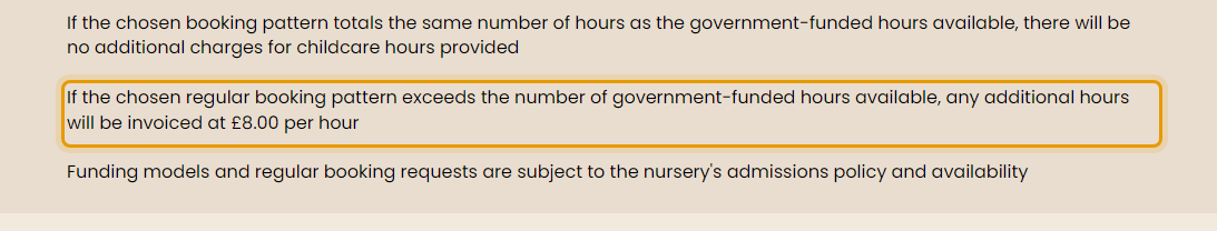The fees as published on littleleaps.co.uk/sessions-funding-fees