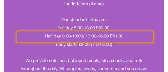 The fees as published on littlepeepsukltd.com