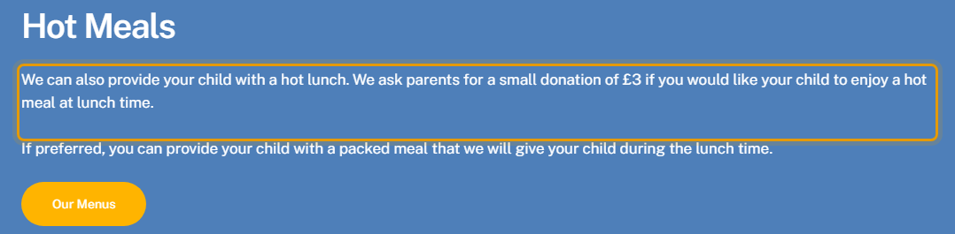 The fees as published on littlestepsdaycare.co.uk/fees-and-session-times.html